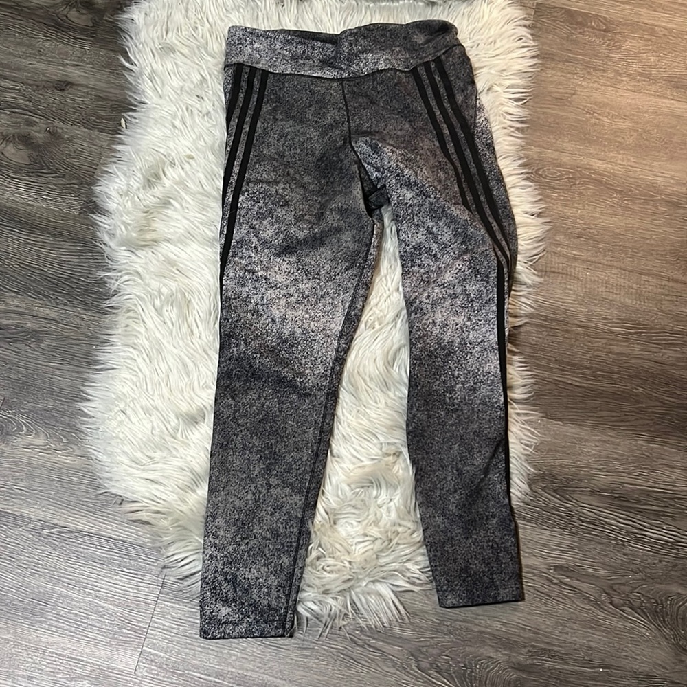 Adidas size large gray black and white leggings high waist
